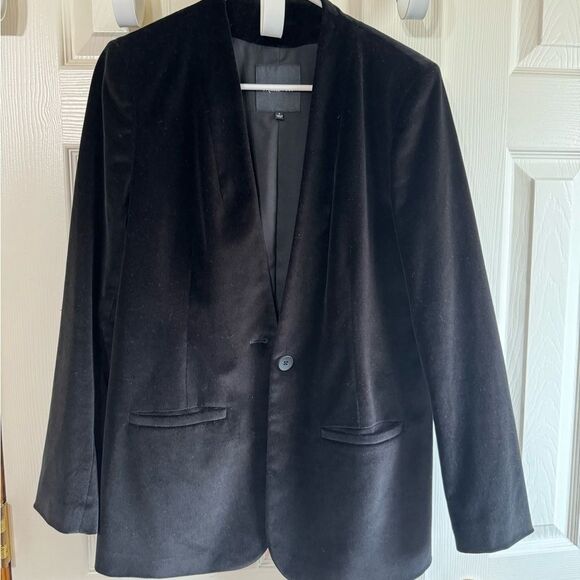 New Madewell Crushed Velvet Blazer Black F7910 $158 - size 8 - Picture 4 of 6